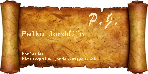 Palku Jordán névjegykártya
